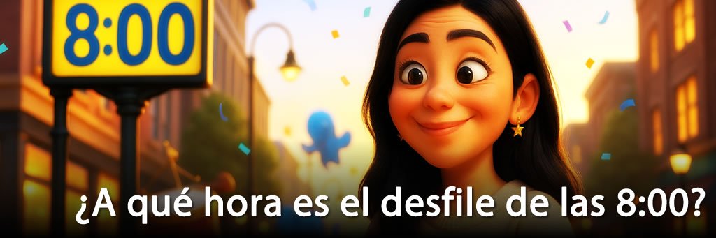 ¿A qué hora es el desfile de las 8:00?